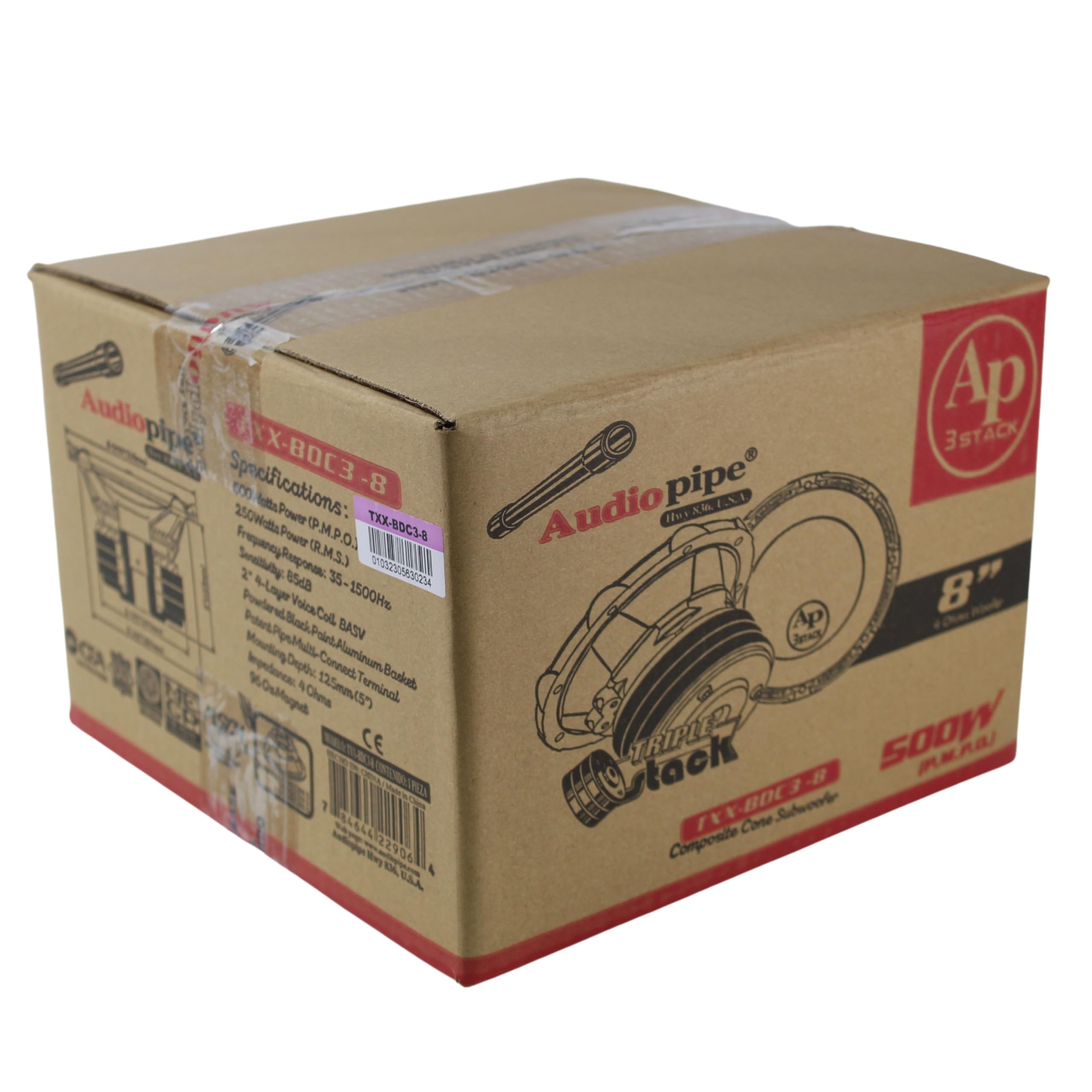 Amazon.com: AUDIOPIPE TXX-BDC3-8 8-inch Woofer Triple Stack